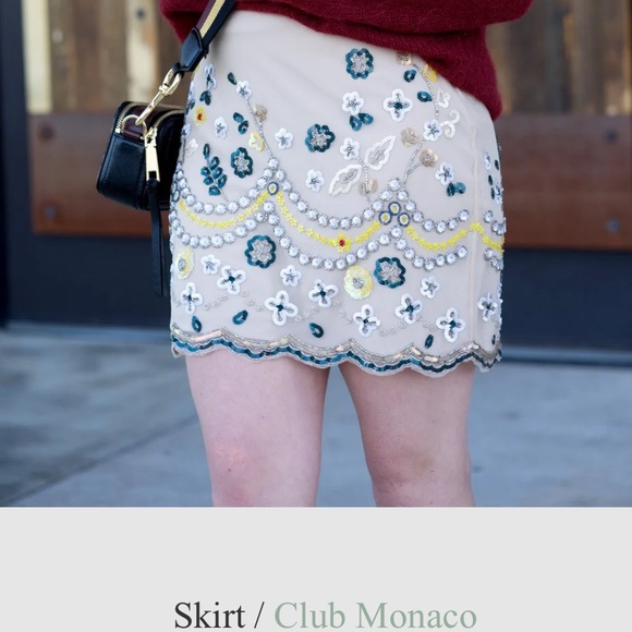 Club Monaco Beaded Embellished Skirt🌼 - Picture 6 of 10